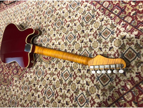 HAAR TH serial 20087 - Semi Hollow body swamp ash - 5A flamed quartersawn maple neck - Matched headstock 2 steps - Micros Amber