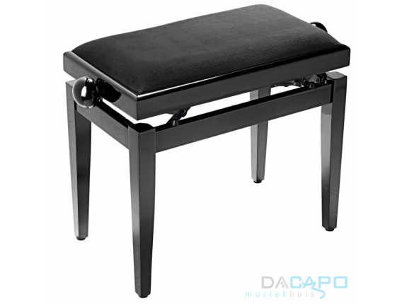 STAGG PB39 BKP VBK Banquette piano noir brillant avec pelote en velours noir
