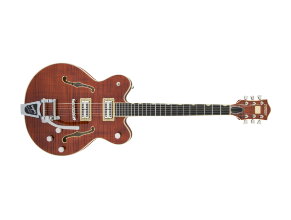 G6609TFM Players Edition Broadkaster® Center Block Double-Cut with String-Thru Bigsby®, USA Full'Tron™ Pickups, Tiger Flame Mapl