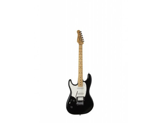 GODIN Session Black MN LH - Guitare type Strat pour GAUCHER, 2 simples + 1 humbucker Godin, Maple Neck, Finition Black (avec hou