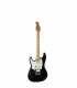 GODIN Session Black MN LH - Guitare type Strat pour GAUCHER, 2 simples + 1 humbucker Godin, Maple Neck, Finition Black (avec hou