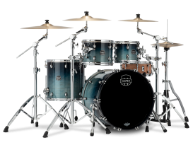 MAPEX MXSR529XRJ - Batterie Saturn V , 4 Fûts (22/10/12/16), Noyer - érable, SANS HW NI CYMB - Teal blue fade