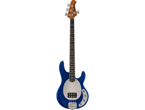 MUSIC MAN Stingray BLSP-RME-WP-C - 4 cordes, 1 Humbucker, Rosewood, Plaque white marine pearl, tectonic blue sparkle (avec étui