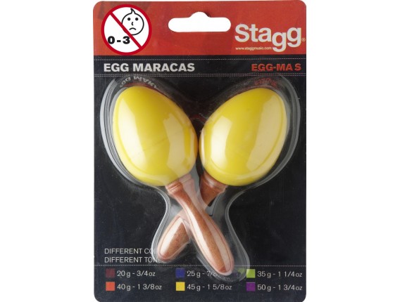 STAGG EGG-MA S/YW - 2PC EGG MARACAS S/45g/JAUNE
