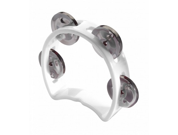 STAGG TAB-MINI/WH Mini Tambourin Plastique 4 Cymbalettes - Blanc