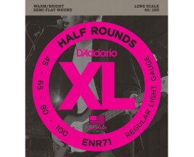 D'ADDARIO ENR71 - Jeu de cordes basses demi-rond 45-100 D'ADDARIO ENR71 - Jeu de cordes basses demi-rond 45-100