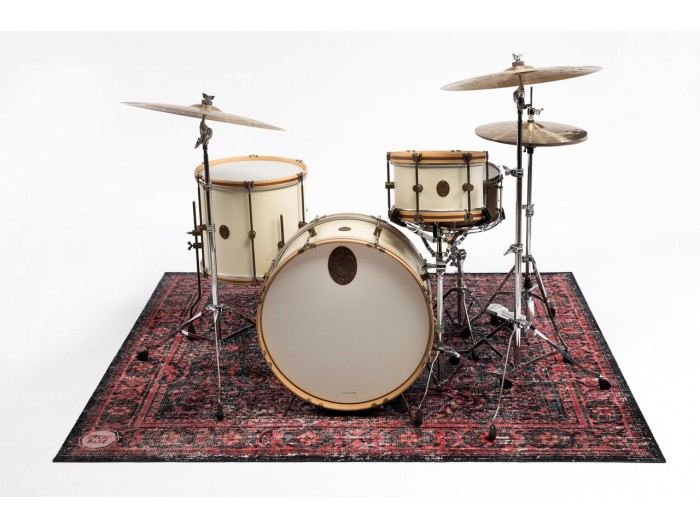 DRUMnBASE VP185 RB Vintage Persian Drums mats - Tapis pour batterie style  persan - Grande surface - 185x160cm - Red Black - Rockamusic