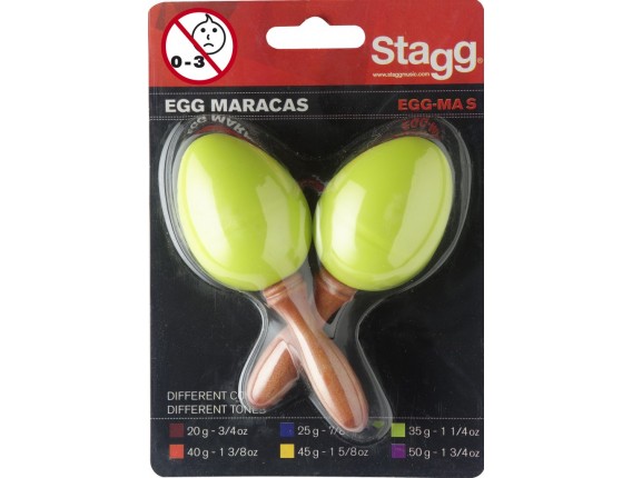 STAGG EGG-MA S/GR - 2PC EGG MARACAS S/20g/VERT