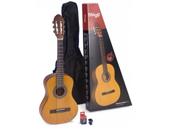 STAGG C430 M NAT PACK - Guitare classique 3/4 + housse + accordeur à bouche