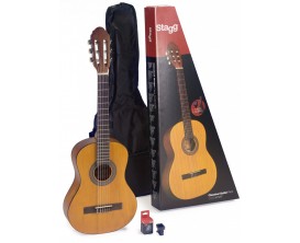 STAGG C430 M NAT PACK - Guitare classique 3/4 + housse + accordeur à bouche