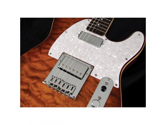 MICHAEL KELLY 1955 Caramel Burst. Guitare électrique type télécaster. Corps swamp ash avec top érable.