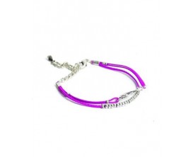 Italian Leather Treble Clef Bracelet - Purple