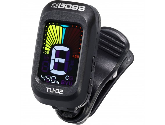BOSS - TU-02 Clip-On Tuner pour guitare, basse et ukulélé