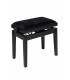 STAGG - PBH 390 BKM VBK - Banquette de piano, hydraulique, noir mat avec pelote en velours noir ignifugée