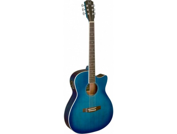 J.N. GUITARS BES-ACE TBB - Guitare électro-acoustique auditorium blueburst transparent avec table en épica massif, série B...