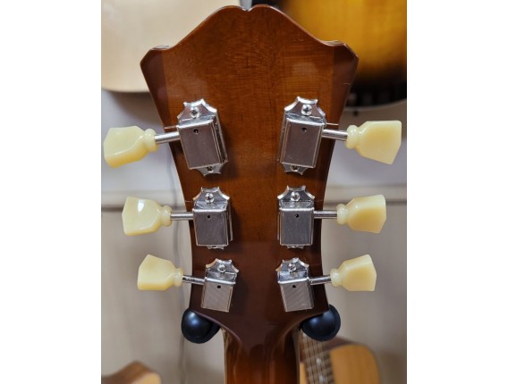 Eastman T486-GB - Goldburst Thinline Deluxe M, Semi Hollowbody, Corps et table érable, Manche érable Touche ébène, 2 Humb...