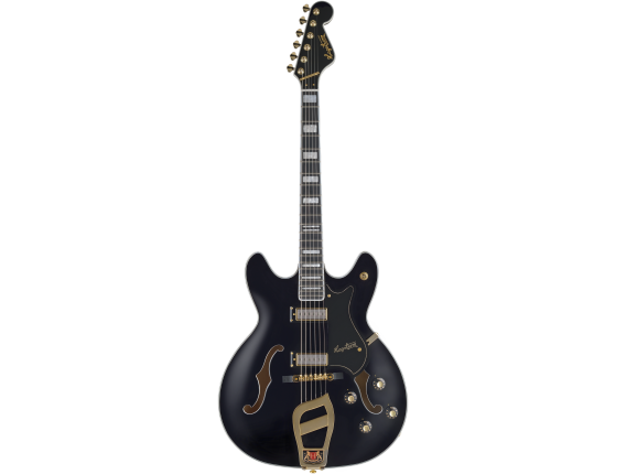 HAGSTROM - HSVIK6709 - Guitare électrique, 67' Viking, Black Gloss