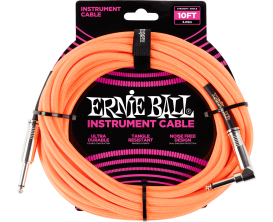 ERNIE BALL - jack/jack coudé - 3m orange fluo