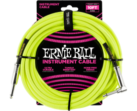 ERNIE BALL - Jack/jack coudé - 3m jaune fluo