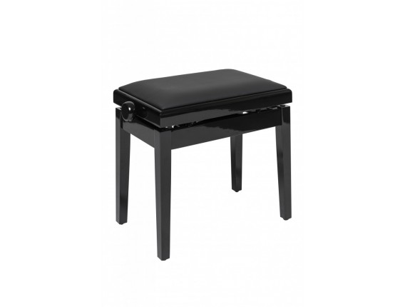 STAGG - PBH 390 BKP SBK - Banquette de piano, hydraulique, noir mat avec pelote en vinyle noir ignifugée