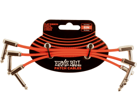 ERNIE BALL - Jack/jack coudé - 15cm rouge fluo, pack de 3 ERNIE BALL - Jack/jack coudé - 15cm rouge fluo, pack de 3