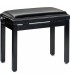 STAGG PB39 BKP SBK - Banquette piano noir satiné, assise similicuir noire