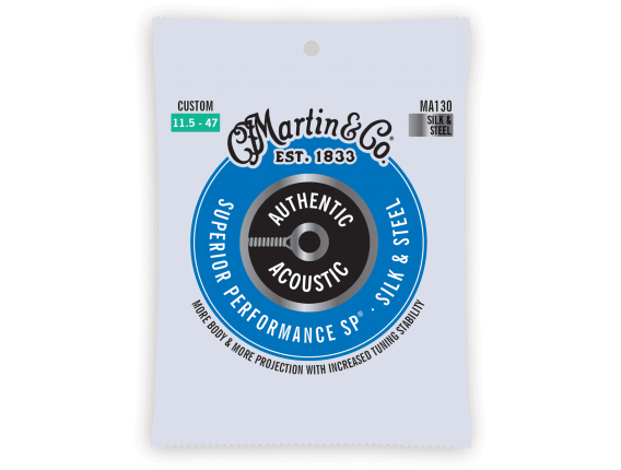 MARTIN STRINGS MA130 - Silk & Steel - Authentic, Silk & Steel, 11.5 - 47.0