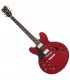VINTAGE VSA500CR - Guitare électrique semi-acoustique, Cherry Red, Gaucher