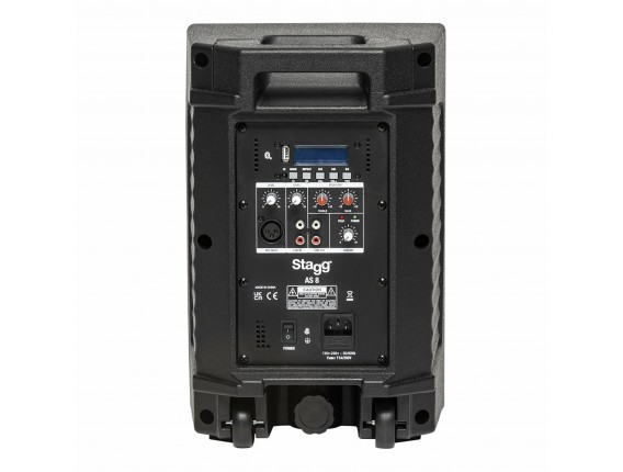 STAGG AS8 EU - Enceinte active 2 voies 8", classe D, Bluetooth stéréo TWS, puissance nominale 125 watts