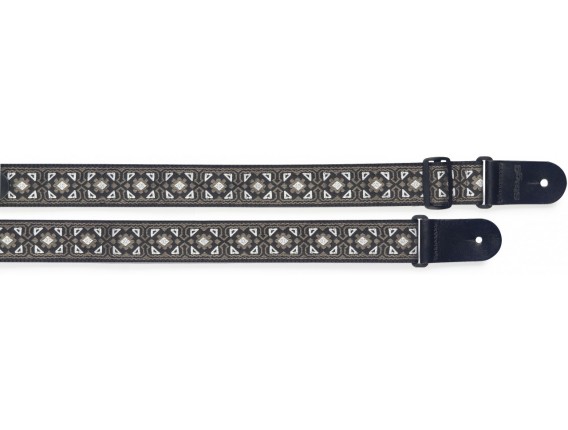 STAGG SWO-FLO WHT - Sangle en nylon tissé avec motif floral, Blanc