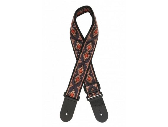 STAGG SWO-DIAM BLACK - Sangle de guitare en nylon tissé, motif diamant, noir