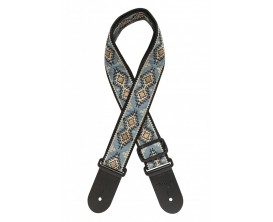 STAGG SWO-DIAM BLUE - Sangle de guitare en nylon tissé, motif diamant, bleu