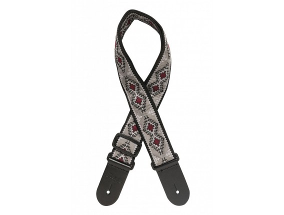 STAGG SWO-DIAM GREY - Sangle de guitare en nylon tissé, motif diamant, gris