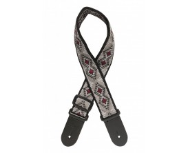 STAGG SWO-DIAM GREY - Sangle de guitare en nylon tissé, motif diamant, gris