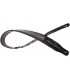 STAGG SPFL LEAF BLK - Sangle rembourrée noire en similicuir avec motif feuille pressé, boir