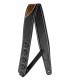 STAGG SPFL-GSHAP COP - Sangle rembourrée en similicuir noir avec décoration de guitare, cuivre
