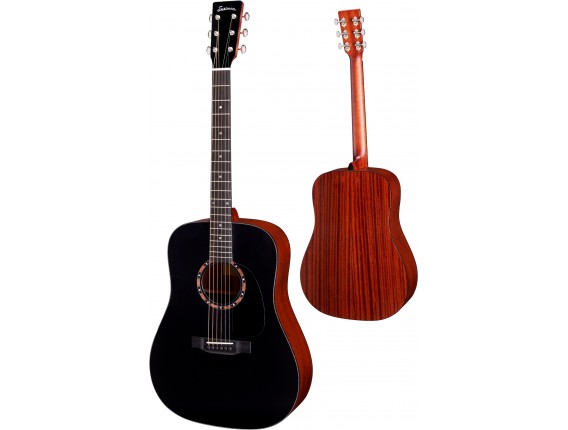 EASTMAN E2D-BK - Dreadnought, Cèdre massif / Sapele massif, Finition Noir (housse fournie)