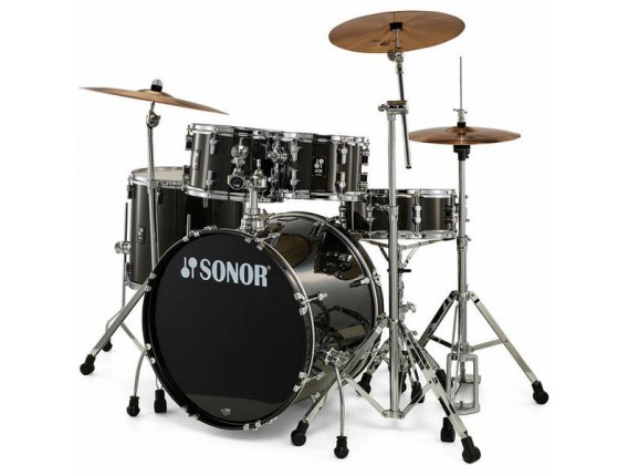 SONOR AQX BMS - Batterie Acoustique 5 pièces avec Hardware et Cymbales en Bronze B8 - Black Midnight Sparkle