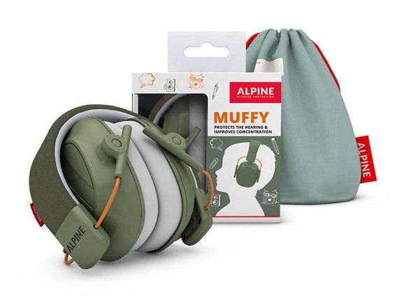 ALPINE Muffy Green - Protection auditive enfants, casque isolant, vert