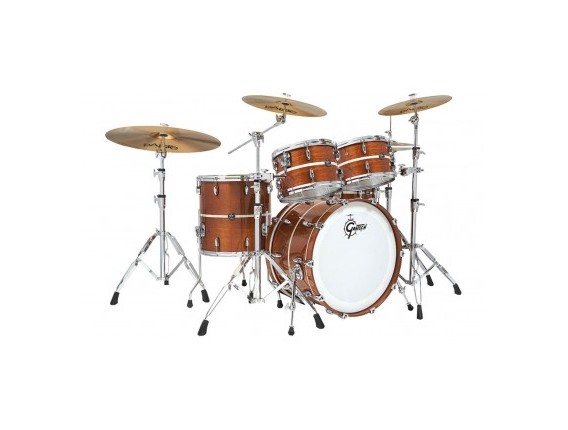 GRETSCH Renown Mahogany Limited Edition - Kit Acoustique 5 fûts, Acajou 7 plis, Natural with Vintage Pearl Inlays