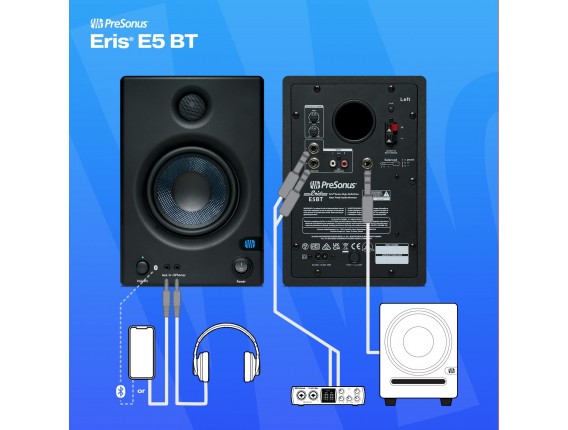 PRESONUS ERIS 5BT 2nd Gen - Paire d'Enceintes de Studio Monitoring 5", Bluetooth