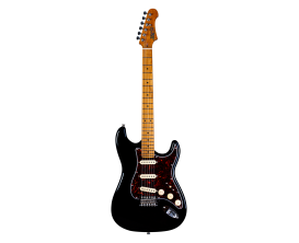 JET GUITARS JS300BK - Guitare Electrique Type Stratocaster, Roasted Maple Neck, Black + Gigbag