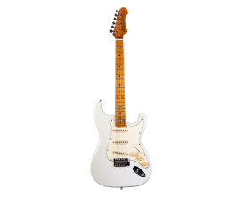 JET GUITARS JS300OW - Guitare Electrique Type Stratocaster, Roasted Maple Neck, Olympic White + Gigbag
