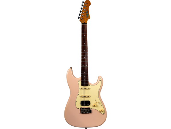 JET GUITARS JS400PKR - Guitare Electrique Type Stratocaster, Roasted Maple Neck, Pink Rosewood + Gigbag