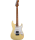 JET GUITARS JS400VYW - Guitare Electrique Type Stratocaster, Roasted Maple Neck, Vintage Yellow + Gigbag