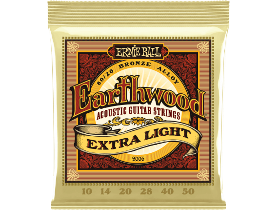 ERNIE BALL 2006 - Jeu de cordes pour guitare Folk Earthwood 10/50, Bronze 80/20