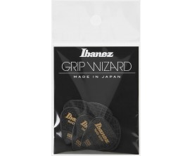 IBANEZ PPA16MSGBK - Pack de 6 médiators Grip Wizard Sand, Noir Medium
