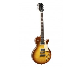 STAGG SEL-DLX TB BST - Guitare électrique Standard Les Paul Serie DLX, Tobacco Sunburst
