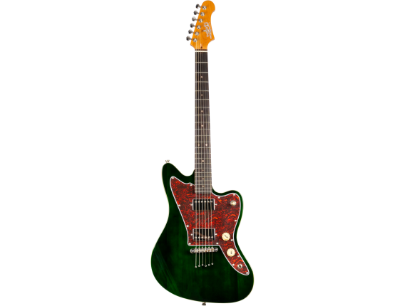 JET GUITARS JJ350GRR - Guitare Electrique Type Jazzmaster, Roasted Maple Neck, Green