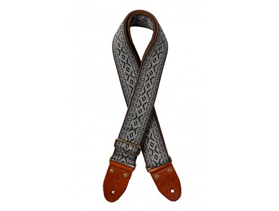 STAGG SWO-CLASS-RED - Sangle en nylon tissé losange, noir